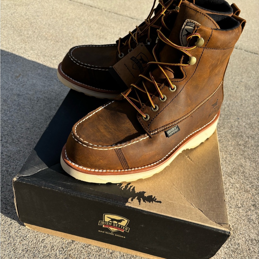 Irish Setter Brown Boots High-Top Leather Design